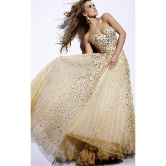 Wow Luxurious Couture Designer Evening Party Prom Glamorous Ballgown Gown Dress - Picture 1 of 16